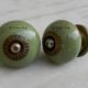 Green Pink Crackle Dresser Knob