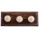 Cream Brown Leaf Flower Etched Ceramic Wooden Hooks