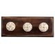 Cream Calla Lily Brown Etched Ceramic Wooden Hooks