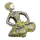 Brass Musician Playing Tabla Wall Decor With Patina