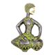 Brass Musician Playing Tabla Wall Decor With Patina
