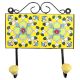 Yellow Light Green Floral Tiles Hooks
