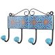 Turquoise Yellow Floral Tiles Hook