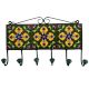 Forest Green Yellow Floral Tiles Hooks