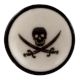 Black Man Skull Danger Symbol Flat Ceramic Wine Stopper