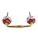 Red Flower Ceramic Bridge Handle