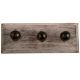 Antique Smoky Bubble Glass Wooden Hooks