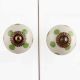 Cream Green Polka Ceramic Drawer Knob