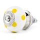 White Yellow Polka Ceramic Furniture Knob
