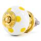 White Yellow Polka Ceramic Furniture Knob