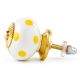 White Yellow Polka Ceramic Furniture Knob