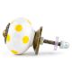 White Yellow Polka Ceramic Furniture Knob