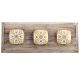 Golden Leaf Flower Square Ceramic Wooden Hooks
