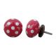 Red White Polka Ceramic Wardrobe Knob