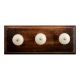 Cream Crackle Ceramic Wooden Hooks