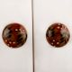 White Red Orange Floral Ceramic Bulb Knob