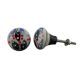 White Leafy Dotted Ceramic Bulb Furniture Knob