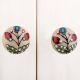 Red Bulb Green Leafy Cream Cabinet Knob