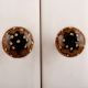 Peanut Brown Maroon Floral Ceramic Bulb Knob