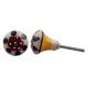 Red Floral White Ceramic Cabinet Knob