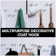 Cream Double Loop Ceramic Iron Hooks