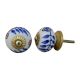 Blue Leaf Crackle Ceramic Cabinet Knob Online