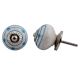 Blue Striped Dotted Cackle Cabinet Knob
