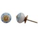Blue Striped Dotted Cackle Cabinet Knob