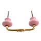 Pink and  Black Crackle Ceramic Bridge Handle