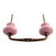 Pink and  Black Crackle Ceramic Bridge Handle