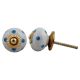 Blue Polka Dot Crackle Drawer Knob