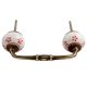Red Floral Crackle Ceramic Bridge Handle