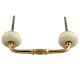 Cream Crackle Handmade Ceramic Bridge Handle 