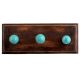 Round Sea Blue Glass Wooden Hook 