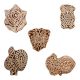 Set of 5 Piece New Mix Wooden Printing Block