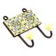 Yellow And Forest Green Leaf Floral Ceramic Tiles Hooks