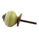 Lime Green Striped Small Ceramic Cabinet Knobs