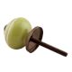 Lime Green Striped Small Ceramic Cabinet Knobs