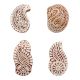 Set of 4 Piece New Mix Wooden Printing Block