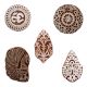 Set of 5 Piece New Mix Wooden Printing Blocks