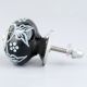 Black Ceramic Floral Drawer Knobs