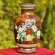 A  Cloisonne Enameled  Vase Decorated With Flowers on a Red Ground