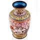 White Cloisonne Enameled  Vase White with Birds and Flowers