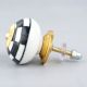 Black And White Ceramic Floral Dresser Knob