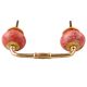 Red Ceramic Floral Bridge Handle
