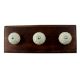 Sage Green Etched Ceramic Floral Wooden Hook