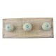 Sage Green Etched Ceramic Floral Wooden Hook