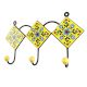 Turquoise Tiny Flower Ceramic Tiles Wall Hook