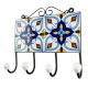 Navy Blue Ceramic Floral Tile Hpook