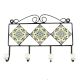 Forest Green Ceramic Floral Tile Hook
